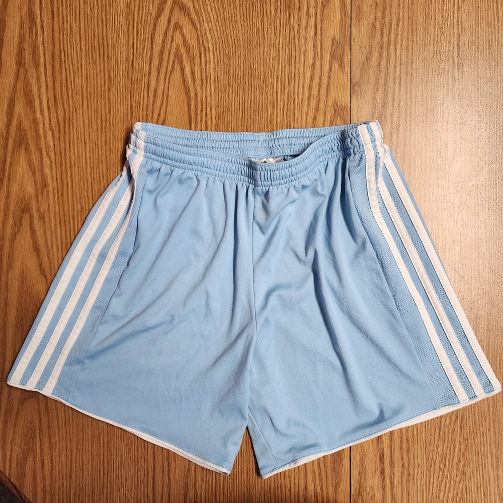 ADIDAS Youth Shorts Climacool 3 Strip Unisex Baby Blue Sz S C132